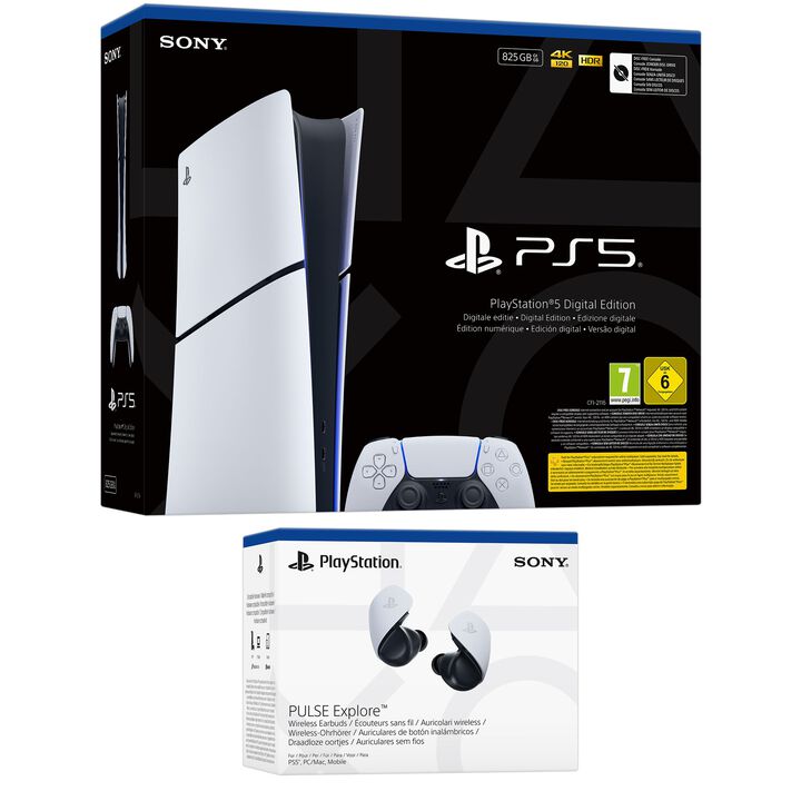 Pack Consola PS5 DIGITAL + Auriculares de bot&oacute;n Pulse Explore