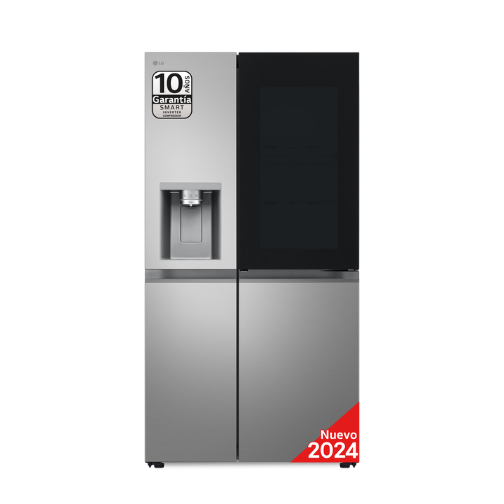 Frigor&iacute;fico americano LG con InstaView y dispensador de agua y hielo sin toma.