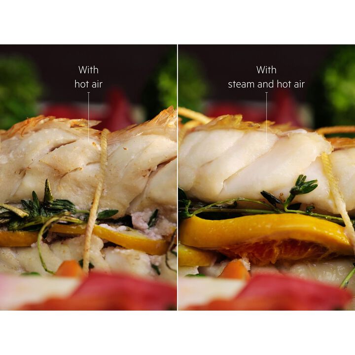 Horno pirol&iacute;tico de vapor Serie 6000 SenseCook con SteamCrisp y Display LED Explore con WiFi, de 72 litros, 9 funciones + 45 programas autom&aacute;ticos, sonda t&eacute;rmica