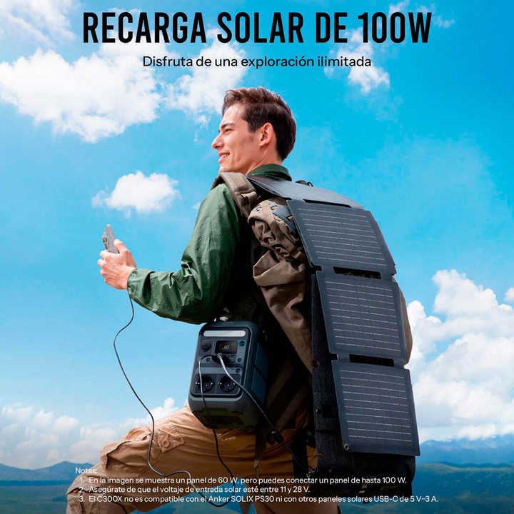 Anker SOLIX C300X - Estaci&oacute;n de Energ&iacute;a Compacta 288Wh