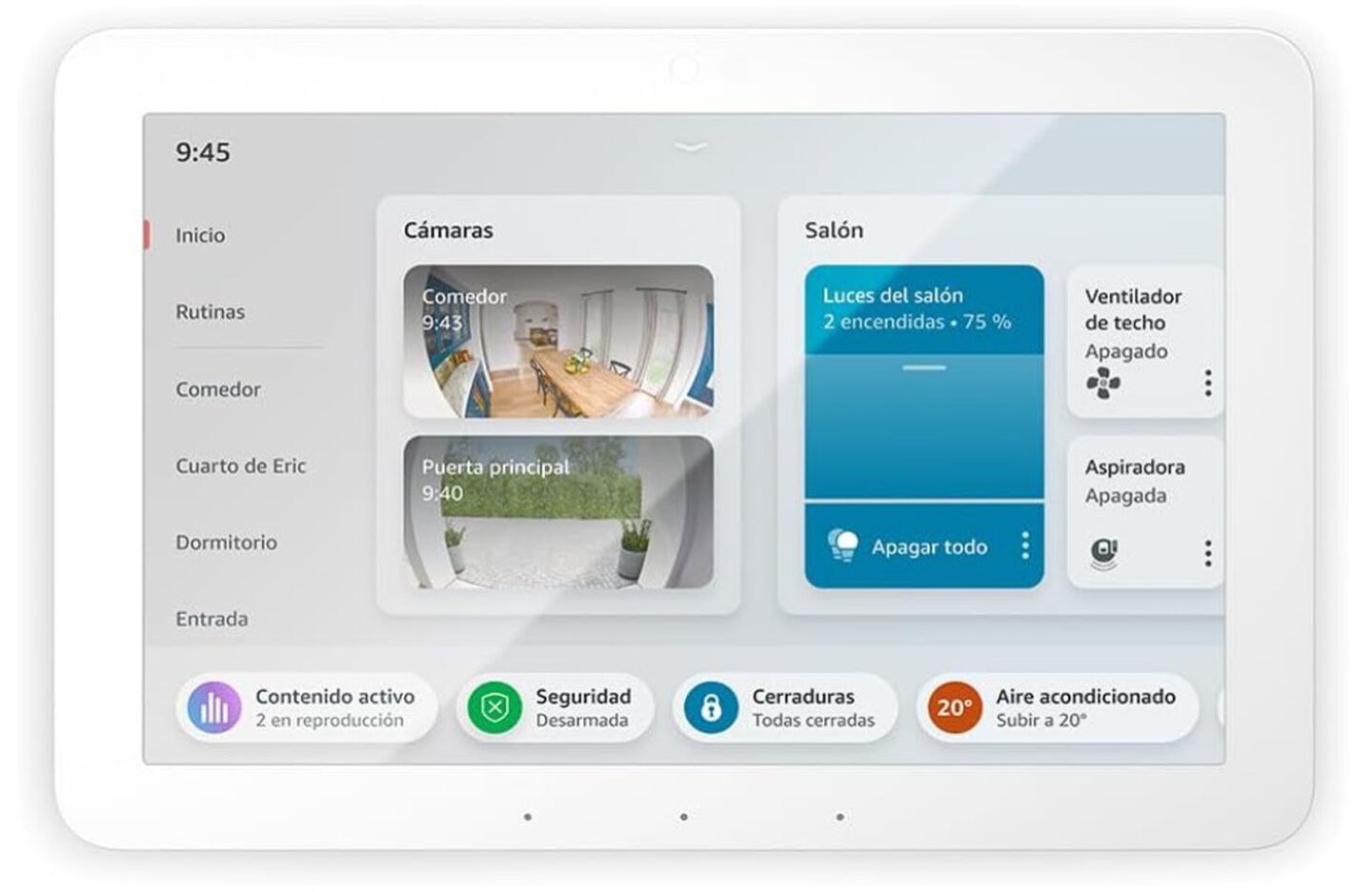 Cuadro de mandos de Hogar digital con pantalla de 8" y Alexa