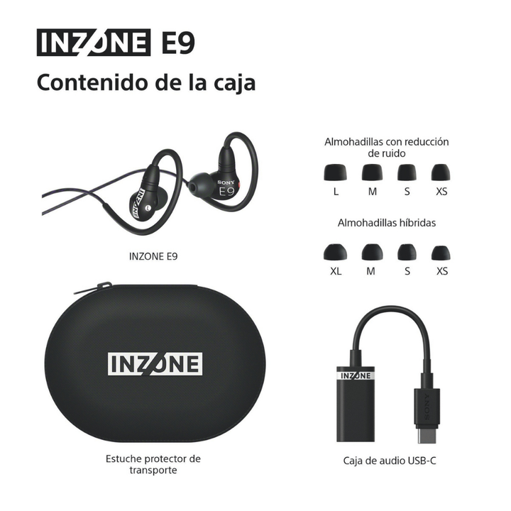 <p>Desarrollados en colaboración con Fnatic y optimizados para los juegos FPS de élite, los auriculares INZONE E9 te sumergen en un sonido total gracias a sus almohadillas aislantes y su diseño sellado. Cada sonido se amplifica con precisión. El bloque de audio USB-C ofrece sonido envolvente virtual de 7.1 canales y ajustes personalizables mediante INZONE Hub.</p>