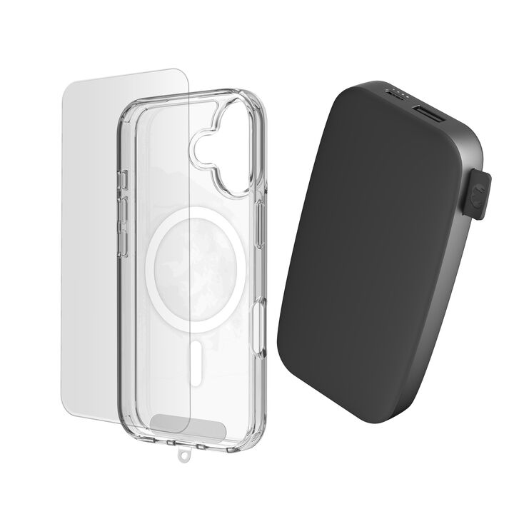 <p>Este pack 3 en 1 ha sido dise&ntilde;ado para ofrecer una soluci&oacute;n completa de protecci&oacute;n y autonom&iacute;a para tu iPhone. Incluye una powerbank magn&eacute;tica, una funda resistente y un protector de pantalla de vidrio templado, garantizando seguridad, comodidad y rendimiento diario.</p>
<p>La powerbank magn&eacute;tica de 12000 mAh permite cargar tu iPhone de manera inal&aacute;mbrica, asegurando un acople firme y estable gracias a sus imanes integrados. Su dise&ntilde;o compacto y ligero la convierte en el accesorio ideal para llevar siempre contigo, ofreciendo bater&iacute;a extra cuando m&aacute;s la necesitas.</p>
<p>La funda protectora protege frente a golpes, ca&iacute;das y ara&ntilde;azos, manteniendo el dise&ntilde;o original del iPhone y ofreciendo un ajuste preciso con acceso completo a botones y puertos.</p>
<p>El protector de pantalla de vidrio templado a&ntilde;ade una capa adicional de seguridad, protegiendo la pantalla frente a impactos y desgaste diario. Mantiene alta claridad visual y sensibilidad t&aacute;ctil para una experiencia de uso fluida.</p>
<p>Este pack es ideal para quienes buscan comodidad, protecci&oacute;n y rendimiento en un solo producto, optimizando la durabilidad y funcionalidad de su iPhone.</p>
<h3>Caracter&iacute;sticas principales</h3>
<ul>
<li>Pack completo 3 en 1: funda + protector de pantalla + powerbank</li>
<li>Powerbank magn&eacute;tica de 12000 mAh compatible con MagSafe</li>
<li>Carga inal&aacute;mbrica r&aacute;pida y sin cables</li>
<li>Dise&ntilde;o compacto, ligero y f&aacute;cil de transportar</li>
<li>Puerto USB-C para carga alternativa</li>
<li>Funda resistente a golpes y ara&ntilde;azos con ajuste preciso</li>
<li>Protector de pantalla de vidrio templado de alta dureza</li>
<li>Alta transparencia y sensibilidad t&aacute;ctil</li>
<li>Instalaci&oacute;n sencilla con kit incluido</li>
<li>Protecci&oacute;n contra sobrecarga, sobrecalentamiento y cortocircuitos</li>
</ul>
<h3>Contenido del pack</h3>
<ul>
<li>1 x Powerbank magn&eacute;tica inal&aacute;mbrica 12000 mAh</li>
<li>1 x Funda protectora compatible con iPhone</li>
<li>1 x Protector de pantalla de vidrio templado</li>
<li>Kit de limpieza e instalaci&oacute;n</li>
</ul>
<h3>Ideal para</h3>
<ul>
<li>Usuarios que buscan un pack completo y listo para usar</li>
<li>Personas que necesitan bater&iacute;a extra durante el d&iacute;a</li>
<li>Quienes desean proteger su iPhone sin comprometer el dise&ntilde;o</li>
<li>Usuarios que valoran comodidad, funcionalidad y durabilidad</li>
</ul>