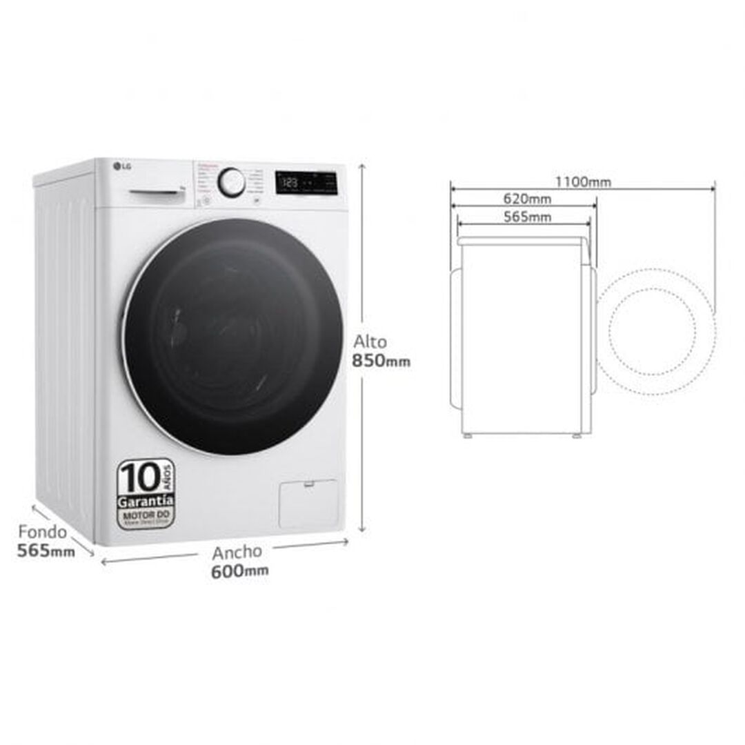 Lavadora LG 9 kg con AI Direct Drive, TurboWash 360 y Steam