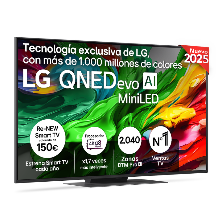 Smart TV LG QNED evo AI QNED86 55 pulgadas MiniLED 4K 2025
