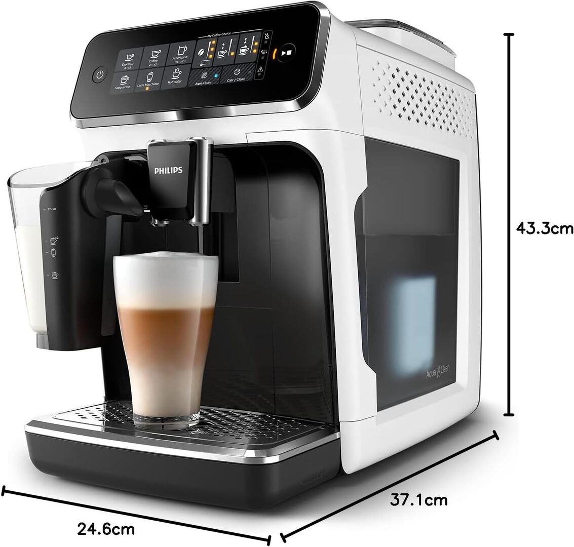 Disfruta de 6 bebidas calientes y refrescantes con un solo toque, con la crema, el aroma y la temperatura perfectos. LatteGo prepara automáticamente espuma de leche suave como la seda para tus cafés, es fácil de configurar y se puede limpiar en solo 10 segundos*.