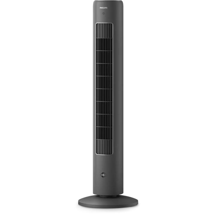 Ventilador de Torre Serie 5000. Diseño fino y elegante, con altura de 105cm * 3 modos de ventilación * Ventilación potente y silenciosa* Largo alcance de ventilación *  Oscilación 60º * Pantalla táctil y mando a distancia* Difusor de aromas integrado * Bloqueo para niños * Temporizador automático * Fácil de transportar