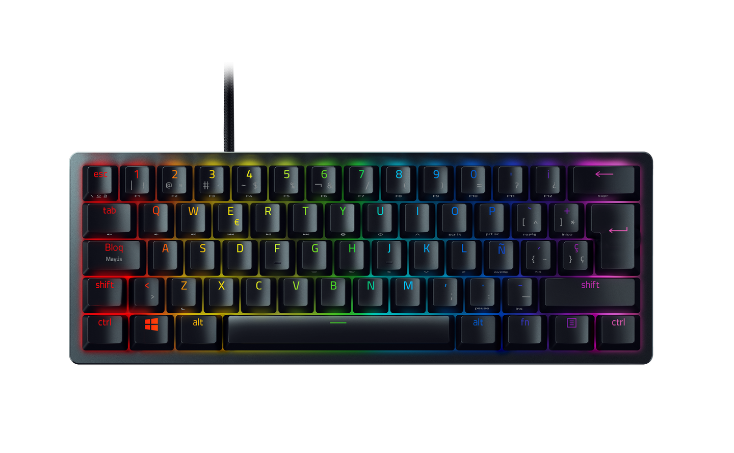 Domina a otra escala con el Razer Huntsman Mini: un teclado compacto para juegos con un tamaño del 60 % y switches ópticos Razer punteros. Muy portátil e ideal para espacios reducidos, es hora de experimentar un rendimiento a la velocidad de la luz con nuestro diseño más compacto hasta la fecha.