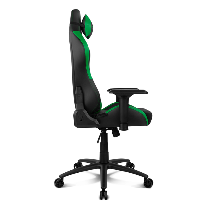 <p>Silla gaming - Drift DR250, Reposabrazos 4D, Coj&iacute;n cervical y lumbar, Reclinable, Giratorio, Verde.</p>
<p>Si quieres rendir al m&aacute;ximo en tus partidas necesitar&aacute;s estar lo m&aacute;s c&oacute;modo posible. Con la silla gaming Drift DR250 de color negro y verde lograr&aacute;s el mayor confort para afrontar tus desaf&iacute;os virtuales m&aacute;s exigentes.Adapta la silla a tus necesidades gracias a sus m&uacute;ltiples piezas ajustables. Podr&aacute;s tocar la altura, anchura, la posici&oacute;n y la rotaci&oacute;n del reposabrazos. El asiento es basculante y giratorio, para que se adapte mejor a tu centro de gravedad. La altura de la silla tambi&eacute;n es regulable gracias a su pist&oacute;n de gas de clase 4. Y adem&aacute;s, el respaldo es reclinable hasta los 135 grados.</p>