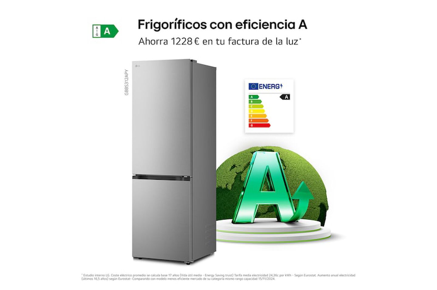 Frigor&iacute;fico Combi 333L GBBS312APY Inox