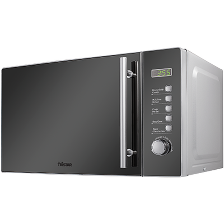 Microondas de uso fácil con capacidad de 20 L. Gracias a los 5 ajustes podrá (re)calentar o descongelar su comida fácilmente. Tiene temporizador.