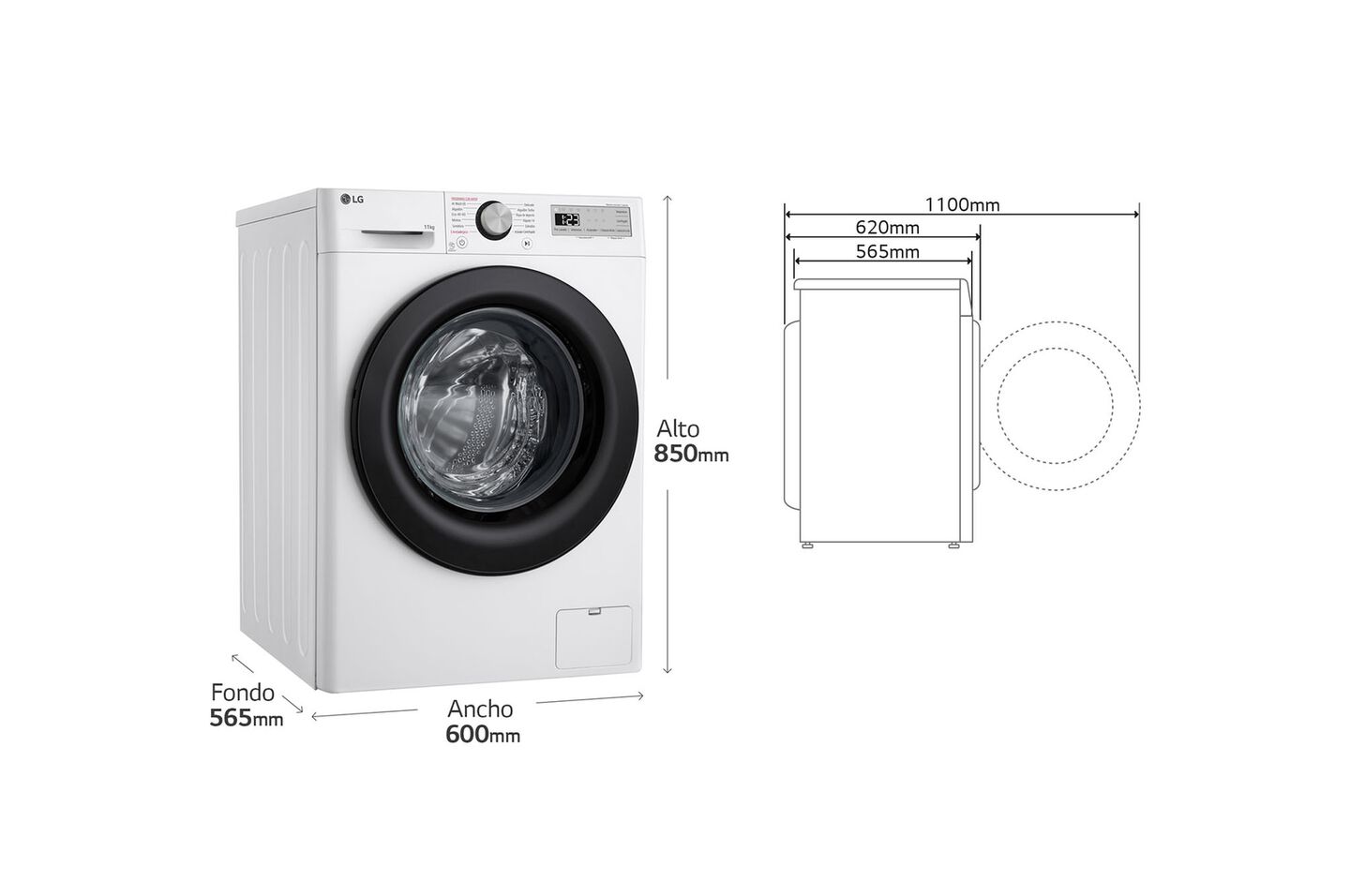 Lavadora LG 11 kg con AI Direct Drive, Steam y TurboWash