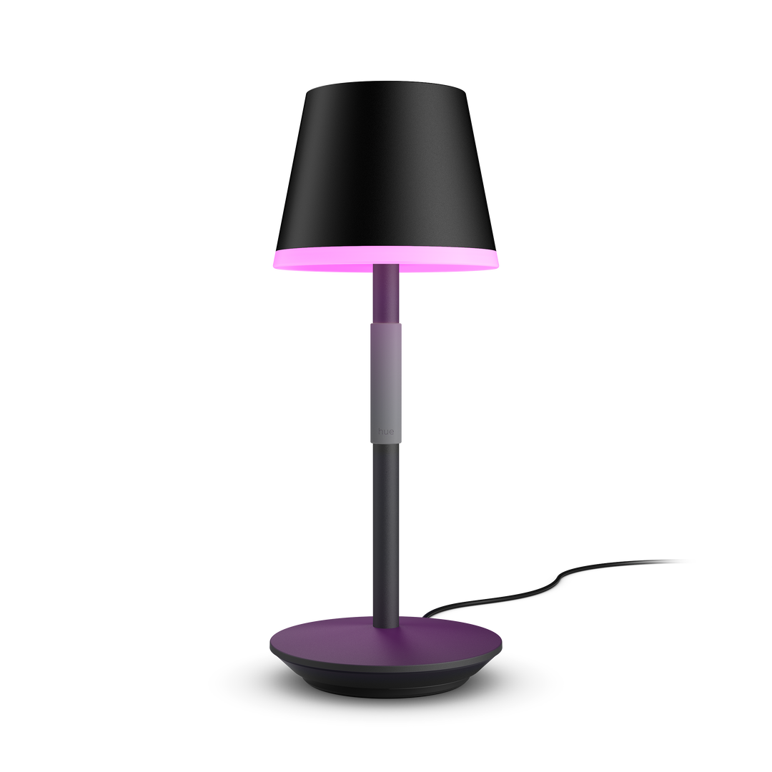 Lámpara portátil interior/exterior RGB. Lámpara de Sobremesa HUE Belle Go. LED integrado. Bombilla incluida. Controlable por Wifi & Bluetooth.
Lleva la luz inteligente a donde quieras con esta lámpara inteligente portátil en color blanco. Ideal para uso en exteriores y con una empuñadura de silicona verde salvia, es fácil de llevar donde más hace falta la luz, al interior para leer o afuera para cenar.