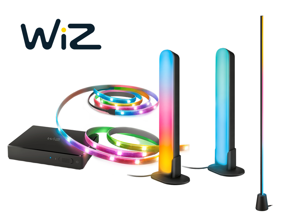 Eleva tu entretenimiento al siguiente nivel con el WiZ HDMI Sync Box starter kit para TV de 75"-85". Este pack te sumerge por completo en la acci&oacute;n de tu televisor, haciendo que los colores y la luz de la pantalla llenen toda la habitaci&oacute;n.

El kit incluye el WiZ HDMI Sync Box y una tira de luces LED dise&ntilde;ada para televisores de 55 a 65 pulgadas. El Sync Box se conecta a tu televisor y a tus dispositivos (como consolas o reproductores de Blu-ray) para que las luces cambien de color y brillo en tiempo real, siguiendo cada escena para una experiencia audiovisual totalmente inmersiva.

Para completar la experiencia, se incluyen una barra de luz WiZ de 30 cm y una l&aacute;mpara de pie WiZ de 1,4 m. Ambas luces se conectan de forma inal&aacute;mbrica con el Sync Box, creando un ambiente din&aacute;mico que se expande m&aacute;s all&aacute; de tu televisor. Elige entre millones de colores y efectos de luz para cada momento: desde una noche de cine hasta una &eacute;pica sesi&oacute;n de videojuegos.

Todo el sistema funciona con Wi-Fi, por lo que no necesitas ning&uacute;n Bridge o dispositivo adicional. Controla y personaliza toda la experiencia desde la aplicaci&oacute;n de WiZ en tu tel&eacute;fono, y transforma tu hogar con la magia de la iluminaci&oacute;n inteligente.
