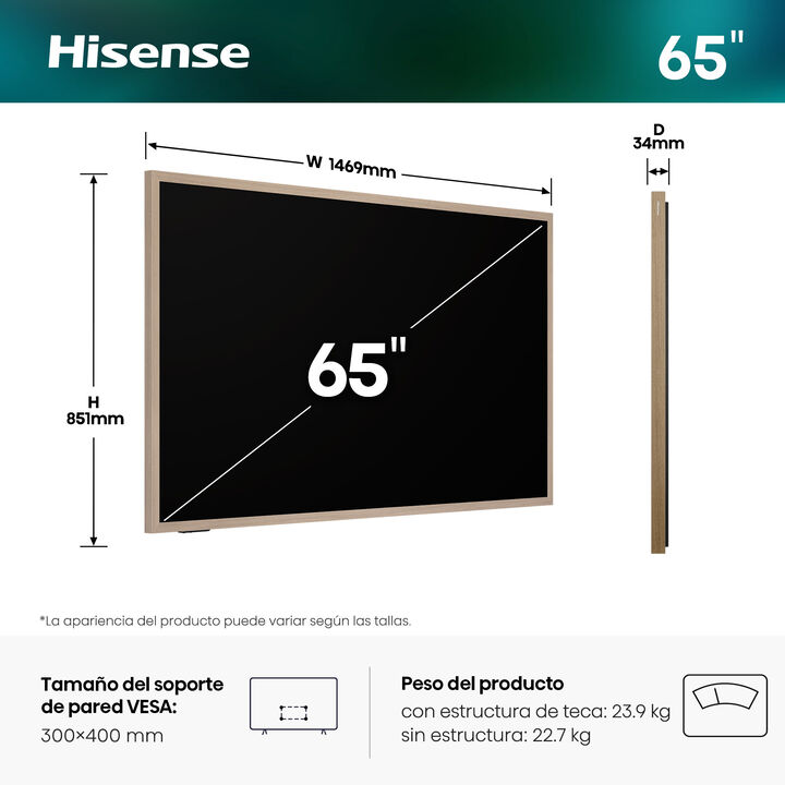 Smart TV Canvas TV QLED 65" 4K UHD - 65S7S
