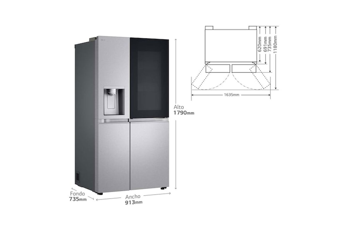 Frigor&iacute;fico GSXE90MBAD 628 L Inox