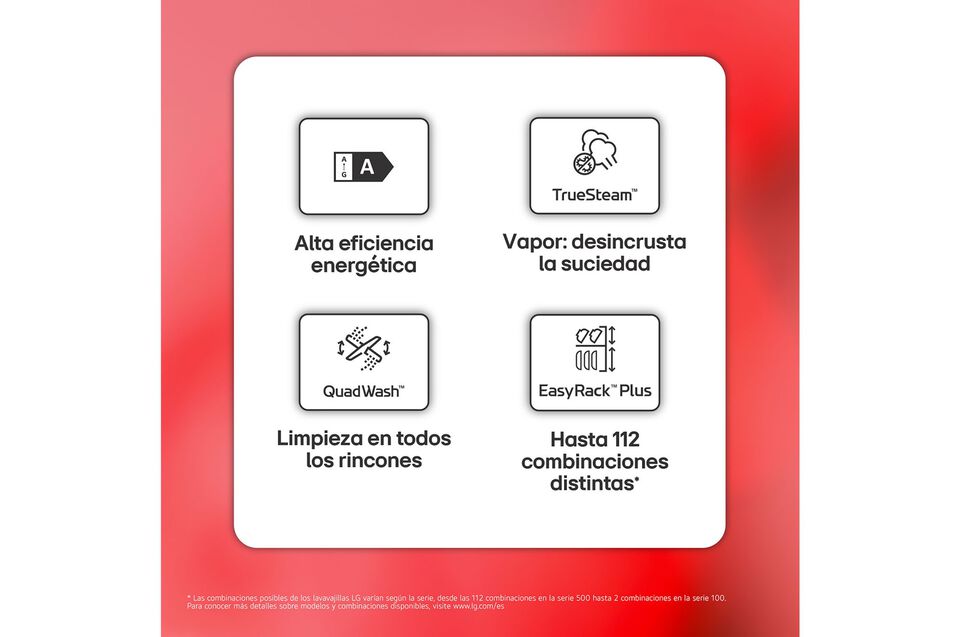 Lavavajillas LG con vapor TrueSteam y tecnolog&iacute;a QuadWash