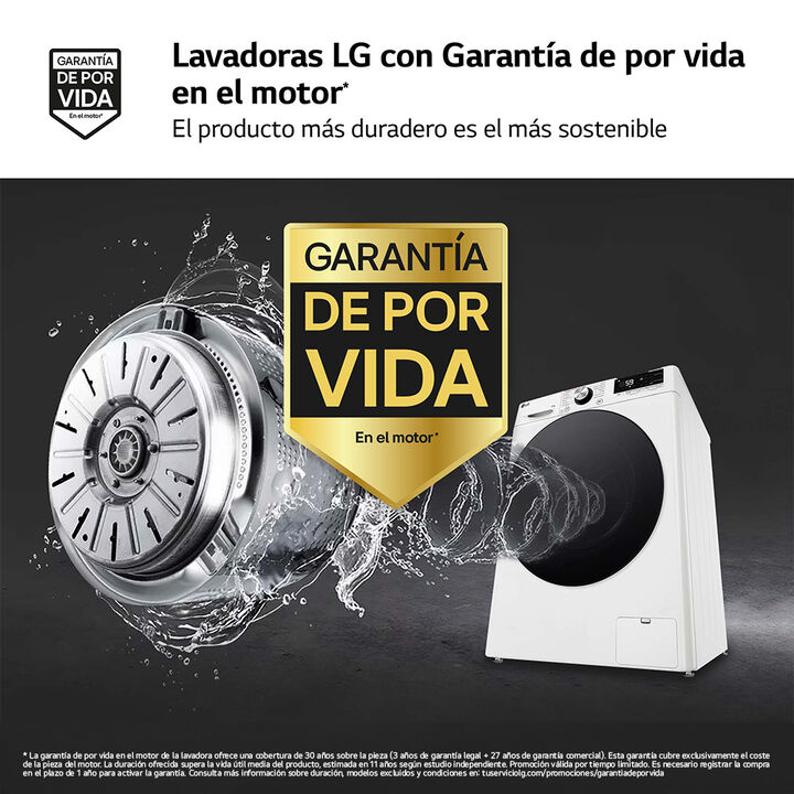 Lavadora 10 kg con IA, TurboWash, vapor y conectividad Wi-Fi.