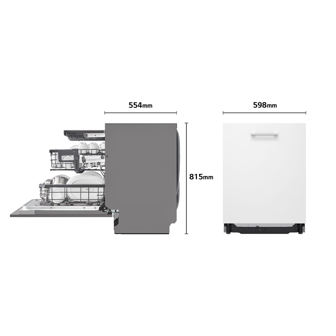 Lavavajillas integrable LG 14 cubiertos con TrueSteam, QuadWash y conectividad ThinQ