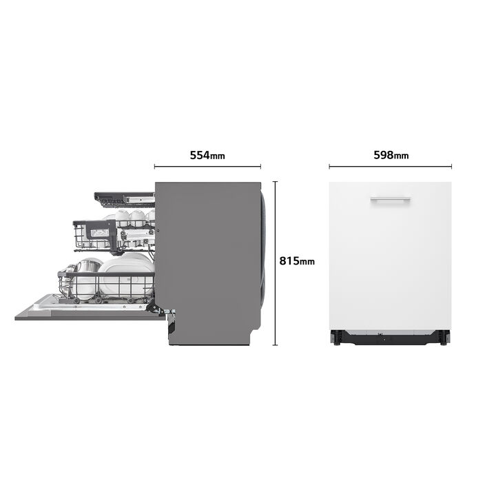 Lavavajillas integrable LG 14 cubiertos con TrueSteam, QuadWash y conectividad ThinQ