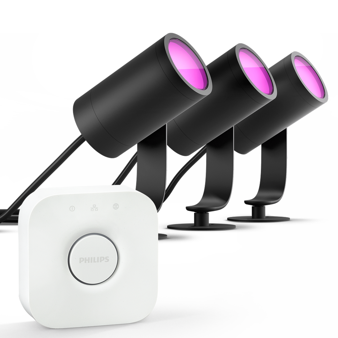 Pack focos de jard&iacute;n Lily (3uds) RGB + Bridge