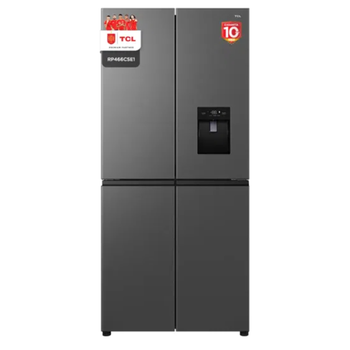 Frigor&iacute;fico Side By Side 186x83,3 4 Puertas No Frost TCL RP466CSE1 Clase E Dark Inox