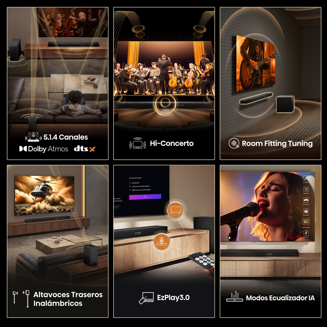 Barra de Sonido 5.1.4, 600W