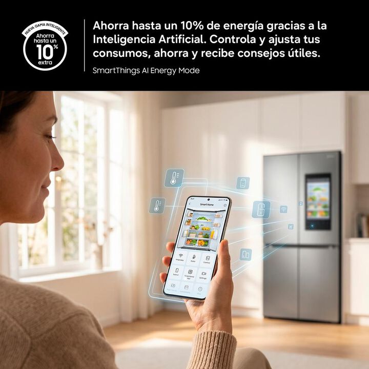Frigo 185 ,No Frost,Clase C,SmartThings AI , Inox