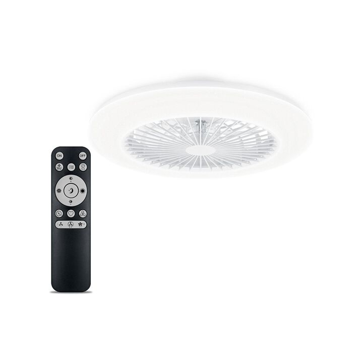 Ventilador plano con luz LED integrada. Configura el ambiente que desees desde la palma de tu mano con el mando a distancia. Controla fácilmente tus luces desde cualquier lugar. Combina una luz personalizable con una cómoda brisa con el ventilador de techo LED de Philips con 5 años de Garantía.

Aprovéchalo todo el año. Con modos de funcionamiento para verano e invierno, obtendrás los mejores ajustes para hacer circular el aire en su espacio durante todo el año. Disfruta de una brisa agradable. Lleve una suave brisa de a cualquier habitación de tu casa con la función Natural Breeze, que ofrece ajustes dinámicos de velocidad para el ventilador. El mando a distancia permite un controlar de forma sencilla todas las funciones del ventilador de techo y la luz. Enciende o apaga la luz o el ventilador, elige entre seis velocidades de ventilador, alterna entre los ajustes de luz para tener la iluminación perfecta para cada momento.

Adecuado para habitaciones hasta 15 m²