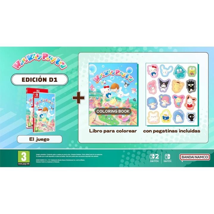 PREVENTA HELLO KITTY PARTY LAND DAY 1 EDITION NINTENDO SWITCH 2 TARJETA LLAVE DE JUEGO VERSI&Oacute;N ESPA&Ntilde;OLA