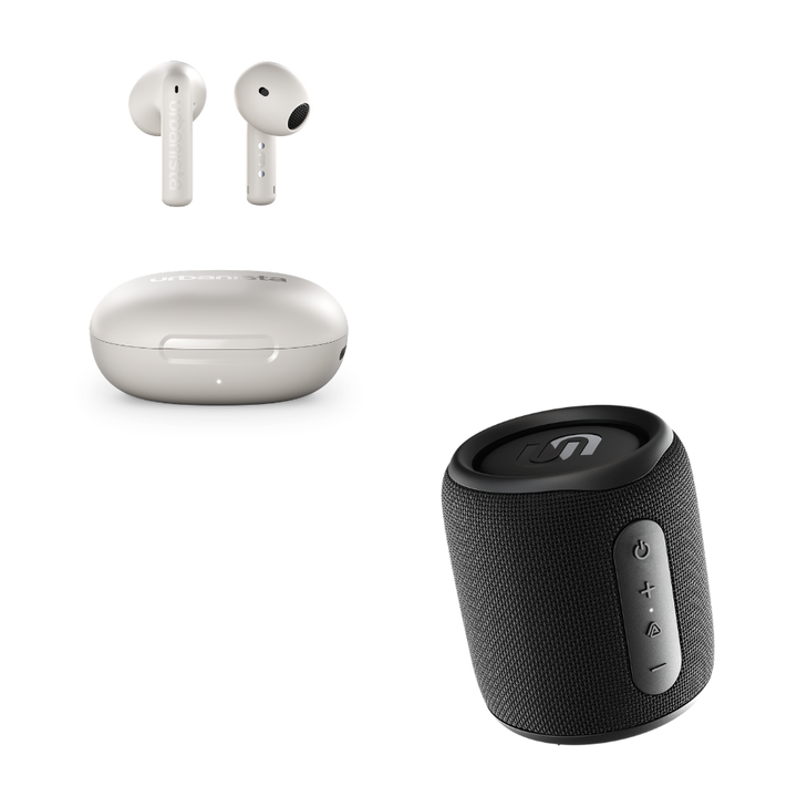 <p>Altavoz Biarritz color Negro + Auriculares True Wireless con cancelaci&oacute;n de ruido adaptativa Santa M&oacute;nica Blancos</p>