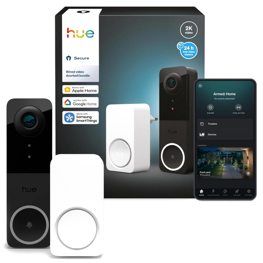 Kit Hue Secure Videotimbre cable+repetidor sonido