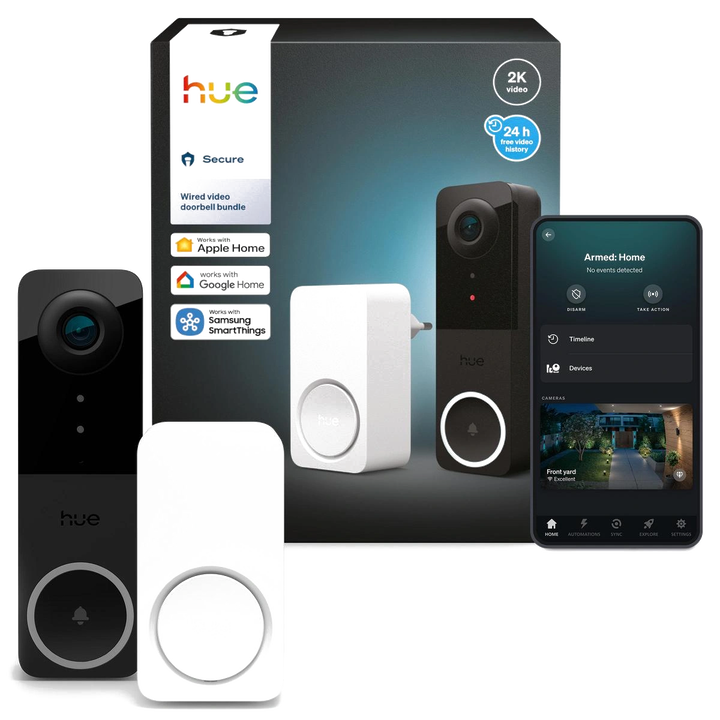 Kit Hue Secure Videotimbre cable+repetidor sonido