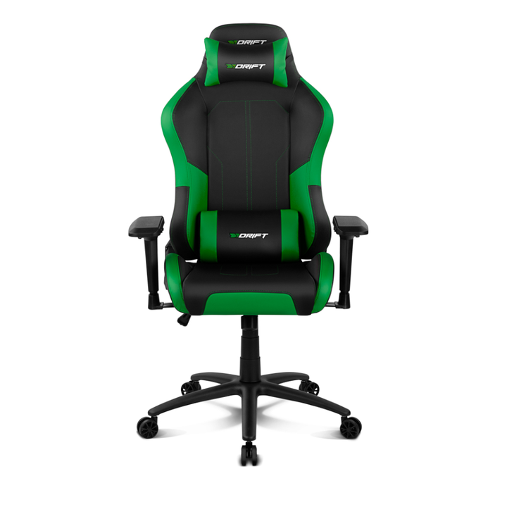 <p>Silla gaming - Drift DR250, Reposabrazos 4D, Coj&iacute;n cervical y lumbar, Reclinable, Giratorio, Verde.</p>
<p>Si quieres rendir al m&aacute;ximo en tus partidas necesitar&aacute;s estar lo m&aacute;s c&oacute;modo posible. Con la silla gaming Drift DR250 de color negro y verde lograr&aacute;s el mayor confort para afrontar tus desaf&iacute;os virtuales m&aacute;s exigentes.Adapta la silla a tus necesidades gracias a sus m&uacute;ltiples piezas ajustables. Podr&aacute;s tocar la altura, anchura, la posici&oacute;n y la rotaci&oacute;n del reposabrazos. El asiento es basculante y giratorio, para que se adapte mejor a tu centro de gravedad. La altura de la silla tambi&eacute;n es regulable gracias a su pist&oacute;n de gas de clase 4. Y adem&aacute;s, el respaldo es reclinable hasta los 135 grados.</p>