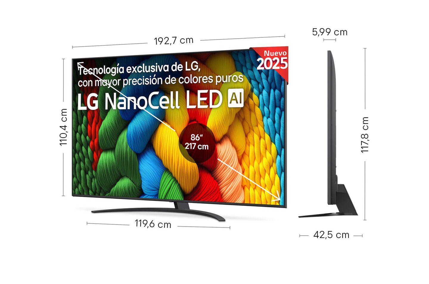 Smart TV LG NanoCell AI NANO81 86 pulgadas 4K 2025