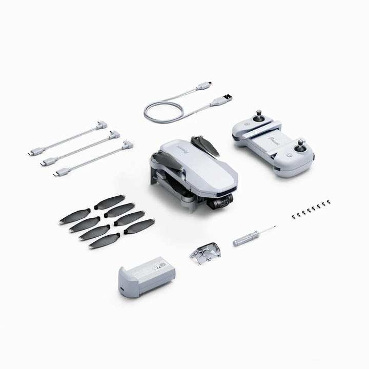 Drone plegable ultraligero con c&aacute;mara 4K y gimbal de 3 ejes. Ofrece transmisi&oacute;n de video a 6 km, 32 min de vuelo y seguimiento visual inteligente.