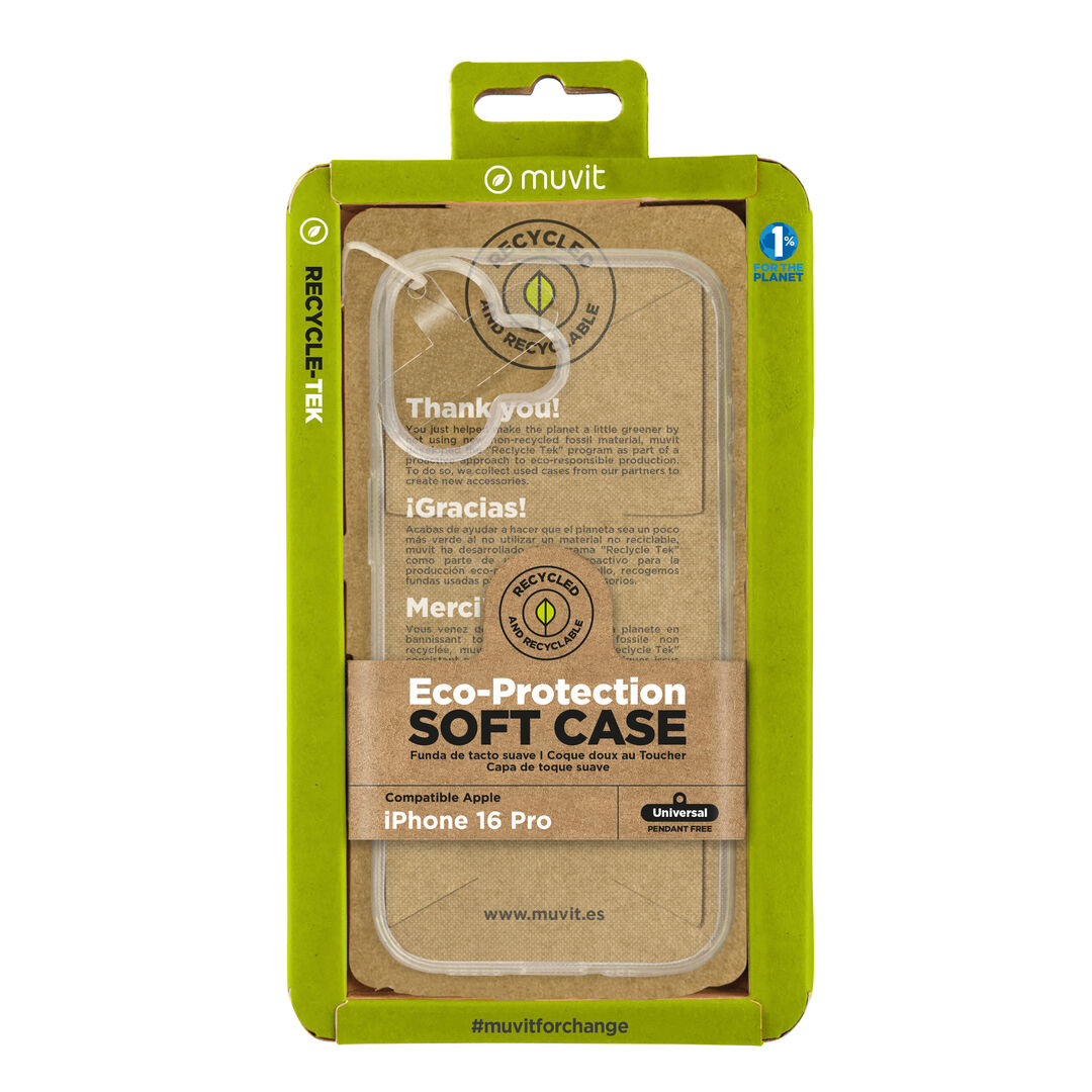 La protección del medio ambiente es, hoy en día, una preocupación en todo momento, junto a la preocupación de proteger nuestro Smartphone. Con las fundas recycletek de muvit for change, proponemos una gama de fundas reciclables, fabricadas con fundas usadas y viejas. Una manera responsable de proteger nuestro smartphone. Porque contribuir en la lucha contra la contaminación y proteger nuestro eco sistema, debe formar parte de nuestros gestos cotidianos.