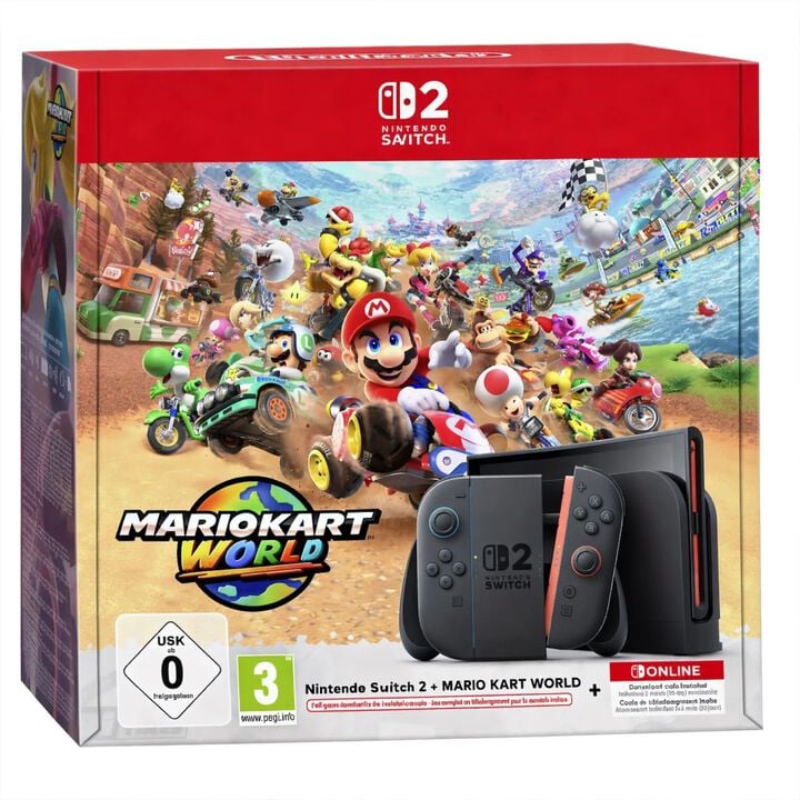 CONSOLA NINTENDO SWITCH 2 + MARIO KART WORLD + 3 MESES SUSCRIPCI&Oacute;N NINTENDO SWITCH ONLINE VERSI&Oacute;N ESPA&Ntilde;OLA