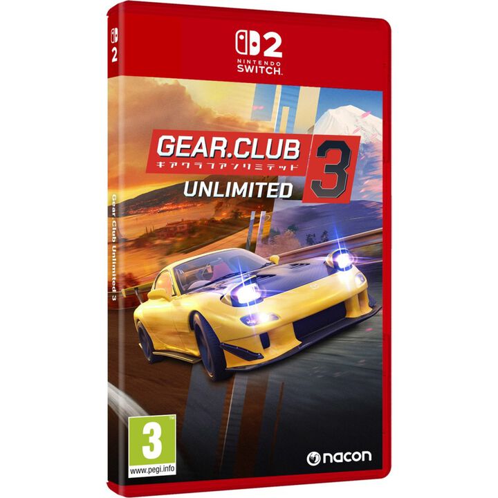 GEAR CLUB UNLIMITED 3 SWITCH2 TARJETA LLAVE DE JUEGO PARA NINTENDO SWITCH 2 VERSI&Oacute;N ESPA&Ntilde;OLA GARANT&Iacute;A EUROPEA EUROPEAN WARRANTY

&iexcl;PILOTOS, LISTOS: GEAR CLUB EST&Aacute; DE VUELTA!

&iexcl;Gear.Club ha vuelto! Enfr&eacute;ntate a los mejores pilotos en las carreteras de Jap&oacute;n y Francia al volante de los coches m&aacute;s prestigiosos.
Una franquicia creada hace 10 a&ntilde;os con m&aacute;s de 20 millones de jugadores en todas las plataformas.
M&aacute;s de 40 coches de marcas legendarias: Pagani, Bugatti, McLaren, Lotus, Porsche, Mitsubishi, Mazda&hellip;
Personaliza tus coches favoritos con una amplia selecci&oacute;n de piezas, pinturas y modificaciones de motor.
M&aacute;s de 50 circuitos
Juega en modo pantalla dividida (2 jugadores)
Un Modo Historia cautivador
NOVEDAD: &iexcl;ESQUIVA EL TR&Aacute;FICO A TODA VELOCIDAD EN LAS AUTOPISTAS DE JAP&Oacute;N Y FRANCIA EN EL NUEVO MODO DE JUEGO &laquo;HIGHWAY RUSH&raquo;!
* Este producto requiere conexi&oacute;n a Internet para descargar el juego en la tarjeta.