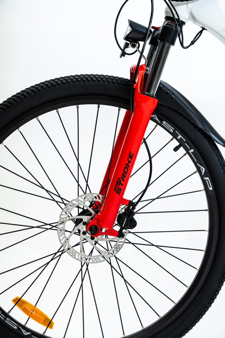 Bicicleta el&eacute;ctrica monta&ntilde;a 27,5" EMX Blanco Rojo