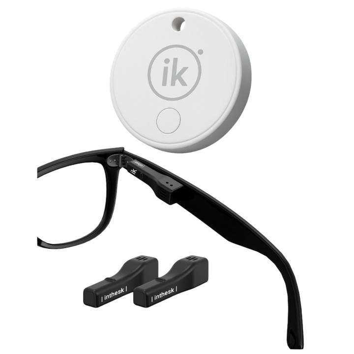 El &uacute;nico y m&aacute;s peque&ntilde;o localizador del mundo dise&ntilde;ado para tus gafas
El nuevo People Glasses es el localizador Bluetooth m&aacute;s innovador
Ultra Peque&ntilde;o especialmente dise&ntilde;ado para tus gafas.

A pesar de su tama&ntilde;o reducido, es un verdadero todoterreno.

IK Glasses es recargable, con una bater&iacute;a de 1 mes de
duraci&oacute;n y con un cargador de dise&ntilde;o exclusivo incluido.

Haz sonar tus gafas con un solo toque en tu pantalla.

Mas un Ik point. Localizador Universal. 
nthesk IK Point Kit es un conjunto de rastreadores inteligentes dise&ntilde;ados para evitar p&eacute;rdidas de objetos personales como llaves, mochilas, carteras o maletas. Se sincronizan de forma sencilla con la aplicaci&oacute;n m&oacute;vil correspondiente, permitiendo localizar cada dispositivo mediante se&ntilde;al Bluetooth y alertas sonoras. Adem&aacute;s, ayudan a recordar la &uacute;ltima ubicaci&oacute;n registrada y ofrecen la opci&oacute;n de activar avisos en caso de separaci&oacute;n del objeto.