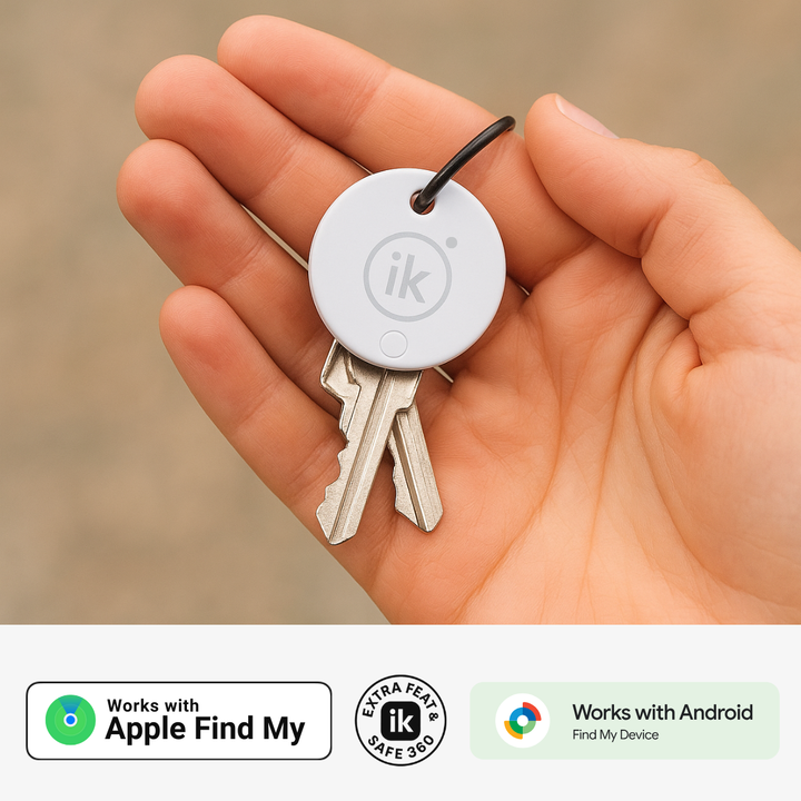 IK Point funciona con la red Apple Find My o Google Find My Device, para que puedas encontrar tus objetos en casi cualquier parte del mundo.
¡IK Point no es tímido! Nuestros localizadores emiten un tono realmente fuerte, para que encuentres tus cosas más rápido, incluso si están escondidas en la habitación de al lado
Ve más allá de lo básico con la app gratuita de inthesk y sus funciones avanzadas de localización ik Safe360.