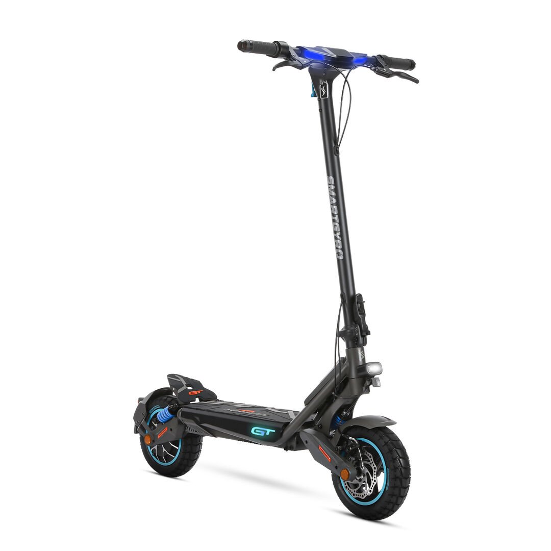 Patinete eléctrico Rockway GT con doble suspensión, motor de 1800w de potencia máxima, batería de 15.000 mAh donde podrás recorrer hasta 60km de autonomía.