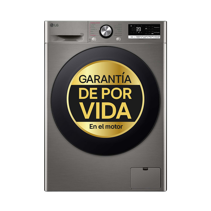 Lavadora 10 kg Inox con IA, TurboWash y vapor Steam+, sin Wi-Fi.
