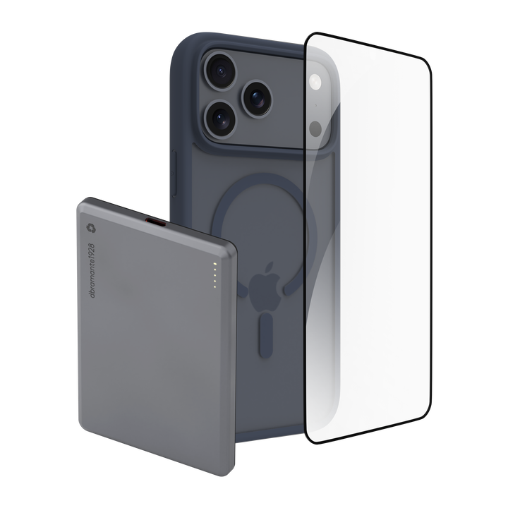 Funda iPhone 17 Pro Max MS Azul + ECO PROTECTOR+ PowerBank Wireless 5.000mAh