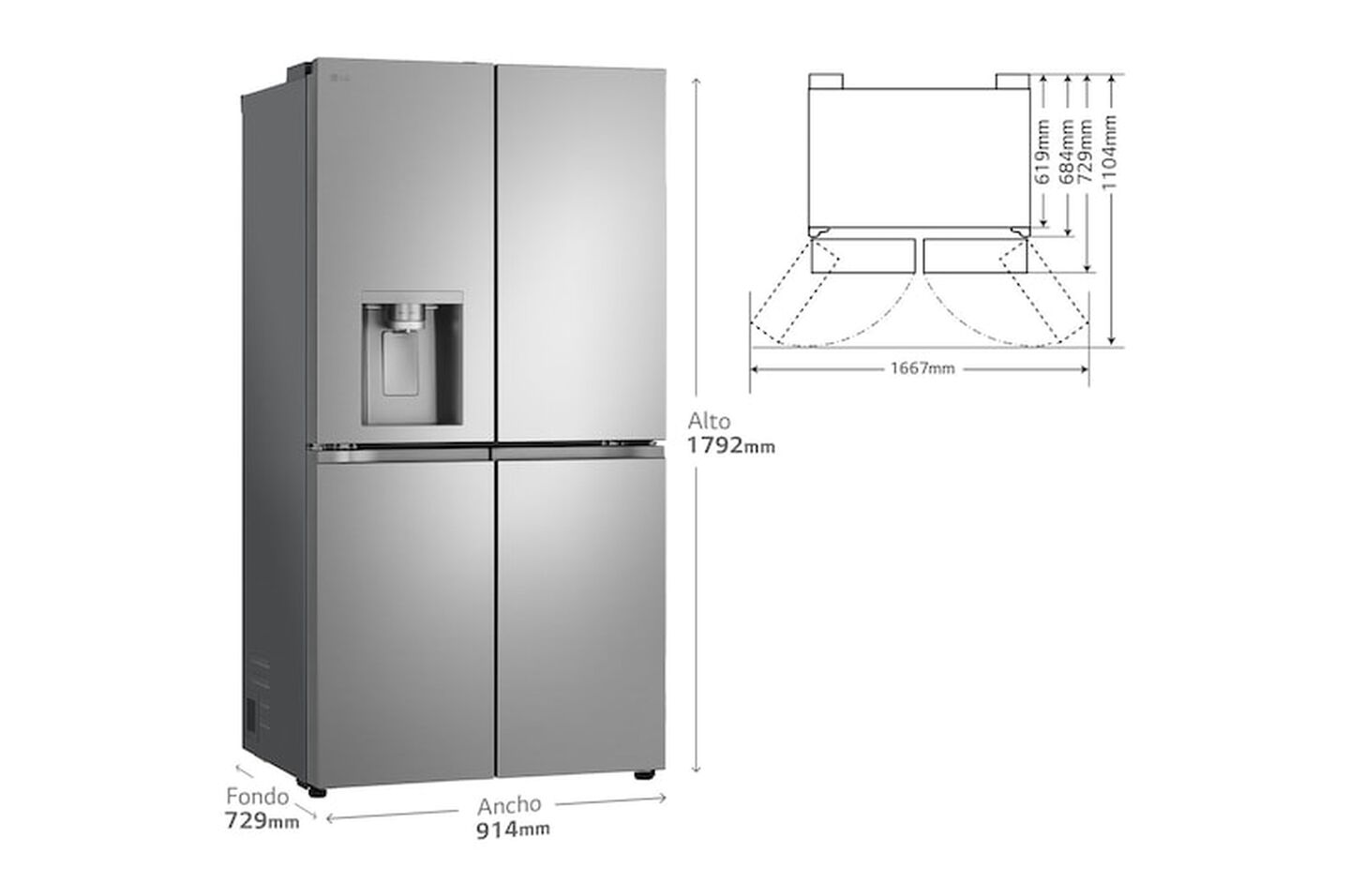 Frigor&iacute;fico GMF961PY3E 646 L Inox