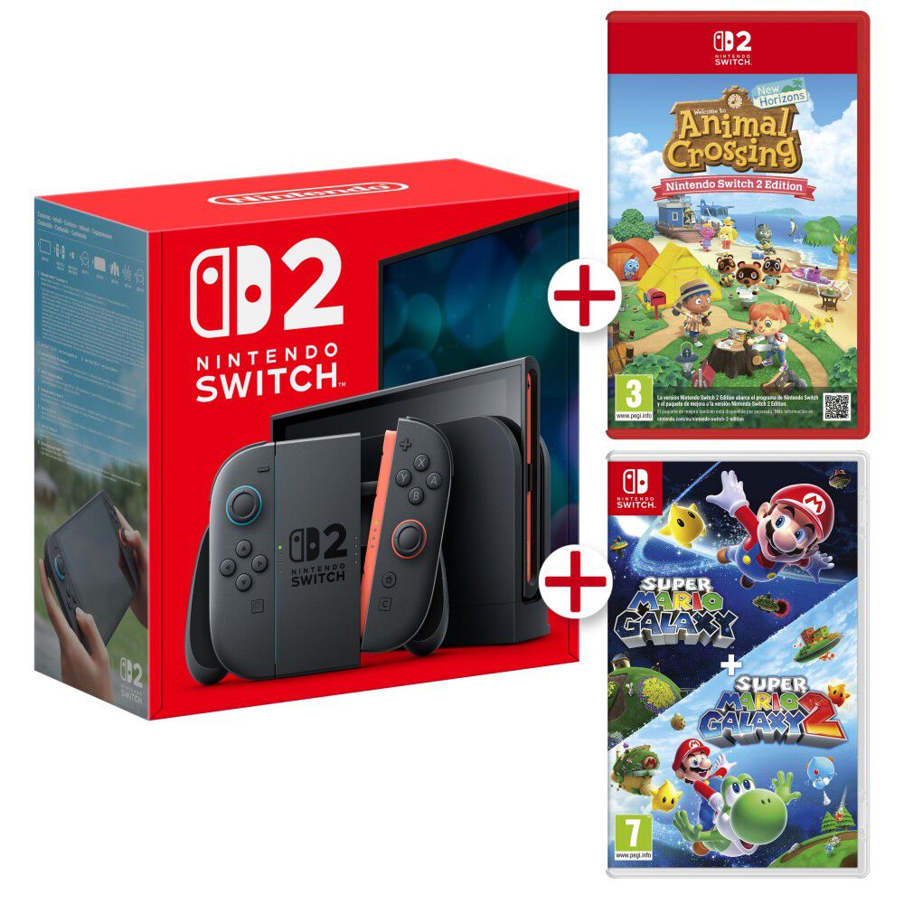 Switch 2 + Animal Crossing + SuperMario Galaxy 1y2 Nintendo