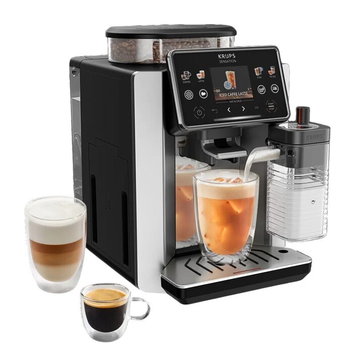 La m&aacute;quina de espresso Krups Sensation Elite puede preparar 30 bebidas, desde cl&aacute;sicos hasta creaciones originales. Su pantalla t&aacute;ctil facilita su preparaci&oacute;n, mientras que las tecnolog&iacute;as Cold Brew Aroma y Milk Maestro aseguran un caf&eacute; helado delicioso y una espuma de leche suave.