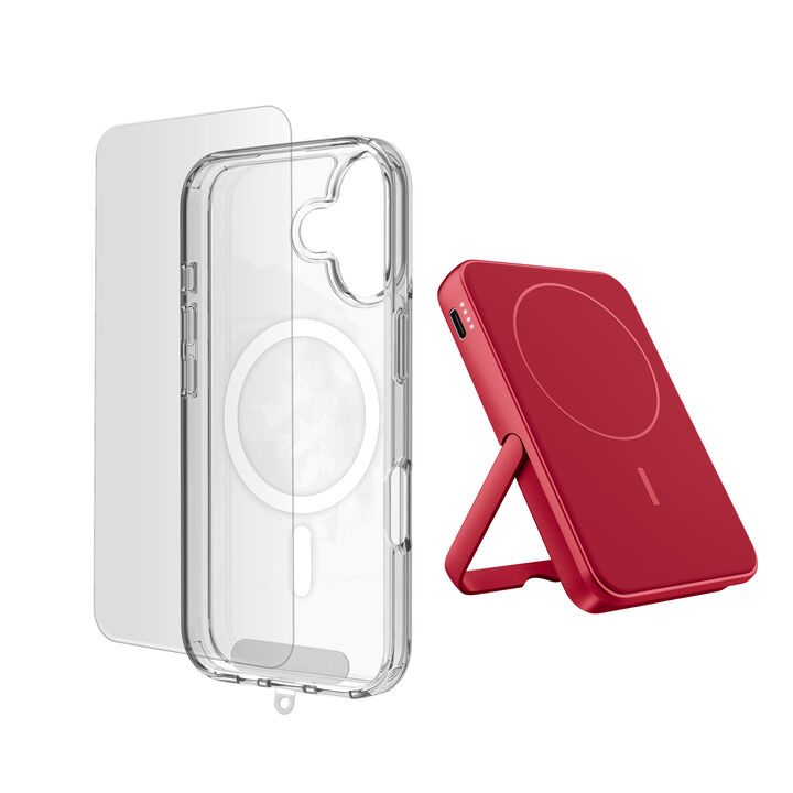 <p>Este pack 3 en 1 ha sido dise&ntilde;ado para ofrecer protecci&oacute;n integral, comodidad y autonom&iacute;a extra a tu iPhone. Incluye una powerbank magn&eacute;tica, una funda resistente y un protector de pantalla de vidrio templado, garantizando que tu dispositivo est&eacute; seguro y siempre listo para usar.</p>
<p>La powerbank magn&eacute;tica de 5000 mAh permite cargar tu iPhone de forma inal&aacute;mbrica, asegurando un acople firme y estable gracias a sus imanes. Su dise&ntilde;o compacto y ligero la hace perfecta para llevarla contigo en cualquier lugar, proporcionando energ&iacute;a extra cuando m&aacute;s la necesitas.</p>
<p>La funda protectora protege frente a golpes, ca&iacute;das y ara&ntilde;azos, manteniendo el dise&ntilde;o original del iPhone y garantizando acceso completo a botones y puertos.</p>
<p>El protector de pantalla de vidrio templado a&ntilde;ade una capa extra de seguridad, protegiendo la pantalla frente a impactos y desgaste diario. Mantiene la claridad y la sensibilidad t&aacute;ctil para una experiencia de uso fluida y c&oacute;moda.</p>
<p>Este pack es ideal para quienes buscan comodidad, protecci&oacute;n y rendimiento en un solo producto, optimizando la durabilidad y funcionalidad de su iPhone.</p>
<h3>Caracter&iacute;sticas principales</h3>
<ul>
<li>Pack completo 3 en 1: funda + protector de pantalla + powerbank</li>
<li>Powerbank magn&eacute;tica de 5000 mAh compatible con MagSafe</li>
<li>Carga inal&aacute;mbrica r&aacute;pida y sin cables</li>
<li>Dise&ntilde;o compacto, ligero y port&aacute;til</li>
<li>Opci&oacute;n de carga mediante puerto USB-C</li>
<li>Funda resistente a golpes y ara&ntilde;azos con ajuste preciso</li>
<li>Protector de pantalla de vidrio templado de alta dureza</li>
<li>Alta claridad visual y sensibilidad t&aacute;ctil</li>
<li>Instalaci&oacute;n sencilla con kit incluido</li>
<li>Protecci&oacute;n contra sobrecarga, sobrecalentamiento y cortocircuitos</li>
</ul>
<h3>Contenido del pack</h3>
<ul>
<li>1 x Powerbank magn&eacute;tica inal&aacute;mbrica 5000 mAh</li>
<li>1 x Funda protectora compatible con iPhone</li>
<li>1 x Protector de pantalla de vidrio templado</li>
<li>Kit de limpieza e instalaci&oacute;n</li>
</ul>
<h3>Ideal para</h3>
<ul>
<li>Usuarios que buscan un pack completo y funcional</li>
<li>Personas que necesitan bater&iacute;a extra durante el d&iacute;a</li>
<li>Quienes desean proteger su iPhone sin sacrificar el dise&ntilde;o</li>
<li>Usuarios que valoran comodidad, funcionalidad y durabilidad</li>
</ul>