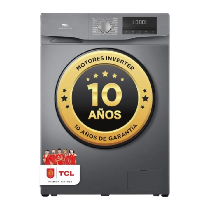 Lavadora 8kg 1400rpm TCL FF0814SA1ES Inox Clase A-10%